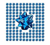 Relaxdays Fiocchi Regalo Decorativi, Set da 200 Fiocchetti Autoadesivi per Pacco Natale e Compleanno, LxP: 5x5 cm, Blu