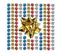 Relaxdays Fiocchi Regalo Decorativi, Set da 200 Fiocchetti Autoadesivi Pacco Natale e Compleanno, LxP: 5x5 cm, Colorati