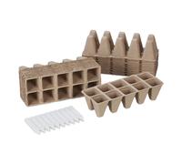 Relaxdays 200 Vasetti per Piantine, Biodegradabili, Vassoi da Torba, Vasi Carta, HxLxP: 5,5 x 3,5 x 3,5 cm, Marrone