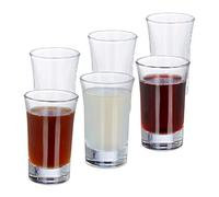 Relaxdays Set da 24 Bicchierini da 4 i Vetro Trasparente per Liquore, caffè, Carnevale, Resistenti e Lavabili in Lavastoviglie