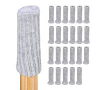 Relaxdays Set da 24 Calzini per Sedie, Feltrini Coprigambe Piedini Mobili e Tavolo, Antirumore sul Pavimento, Grigio, 8,5 x 2,5 x 2,5