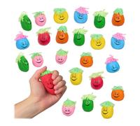 Relaxdays Palline Antistress, con Smiley e Capelli, Set 24 Palle Morbide da 6 cm, Gioco per Bambini e Adulti, Colorati, Latex