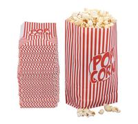 Relaxdays Sacchetti per Popcorn, Set 240 Buste di Carta a Righe retrò, Gadget Feste Compleanno Tema Cinema, Rosso Bianco