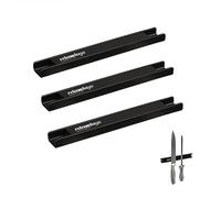 Relaxdays Set da 3 Barra Magnetica, Striscia Lunga 20 cm, Appendi Utensili e Coltelli Acciaio Inox, Guida a Parete, Nero
