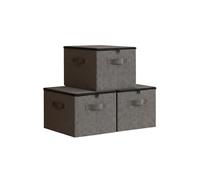 Relaxdays Set da 3 Borse portaoggetti 90 l, con Cerniera, per Biancheria e Vestiti, 25 x 40 x 30 cm, Grigio Scuro