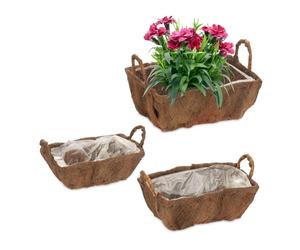 Relaxdays Set da 3 cestini per fiori e piante