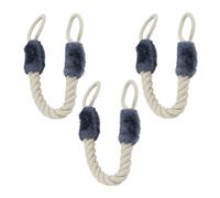 Relaxdays Fermaporta a Corda in Set da 3, Lunghi 60cm, Paracolpi da Maniglia, Sicurezza Bambini e Animali, Beige Grigio, Poliestere