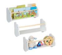 Scaffale Libreria Bambini Mensole Parete Porta Libri HLP: 24x50x18 cm Muro Set 3