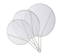 Relaxdays Paraschizzi per padelle Set 3 Acciaio Inox ø25/29/33 cm con manico Argento