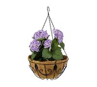 Relaxdays Set da 3 Portavasi da Parete, in Fibra di Cocco, Fioriera da Appendere con Catena, D: 35 cm, 10 litri, Marrone