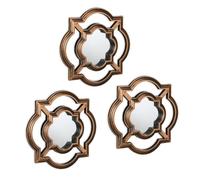 Set 3 specchio decorativo vintage appendere motivi ornamentali muro 25,5x25,5 cm