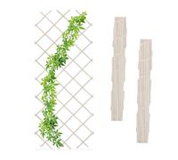 Relaxdays 180x90 cm Grigliato in Legno per Rampicanti Allungabile, Set 3 Tralicci Piante da Giardino e Balcone, Bianco