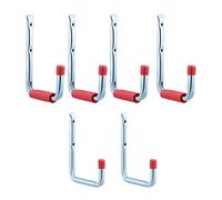 Relaxdays Set da 30 Ganci Porta Utensili, Parete, Attrezzi da Giardino e Officina, Fino a 17,5 kg, Acciaio, Argento Rosso