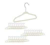 Relaxdays Set da 30 Grucce Appendiabiti per Bambini, Stampelle Antiscivolo con Asta, Tacche e Gancio Girevole, Beige