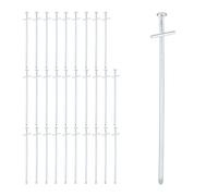 Relaxdays Set da 30 Picchetti da Tenda, Pioli Ancoraggio su Terreni Duri, Acciaio Zincato, con Ganci, L: 23 cm, Argento