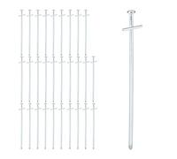 Relaxdays Set da 30 Picchetti da Tenda, Pioli Ancoraggio su Terreni Duri, Acciaio Zincato, con Ganci, L: 23 cm, Argento
