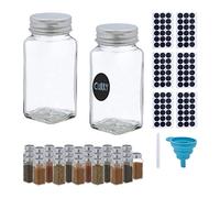 (TG. Set da 36) Relaxdays Set da 36 Barattoli Portaspezie, Contenitori in Vetro,