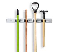 Relaxdays Set da 3X Porta Utensili da Parete Porta Attrezzi per Giardino Porta Scope Barra Metallica in Alluminio Color Argento