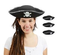 Relaxdays Set da 4 cappelli da pirata unisex