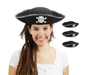 Relaxdays Set da 4 cappelli da pirata unisex