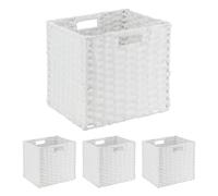 Scatola Portaoggetti Contenitore Cesti Organizer Scaffale Cubo Plastica Set 4