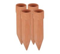 Relaxdays Set 4 Coni Irrigatori per Piante, Irrigazione a Goccia, Bottiglia Innaffiatoio 1,5 L HxD 19x4,5 cm, Terracotta