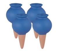 Relaxdays Set Irrigazione a Goccia, 4X Coni Irrigatori per Piante, per Piantine e Fioriere, Annaffiatura Automatica, Blu