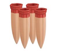 Relaxdays Set Irrigazione a Goccia, 4 Coni Ceramica, Irrigatori Bottiglie 1,5 L, per Piante Balcone Giardino, Terracotta