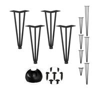 (TG. 4 pz. x 30 cm) Relaxdays Hairpin Legs, Set da 4, 3 Aste, Metallo, Gamba For