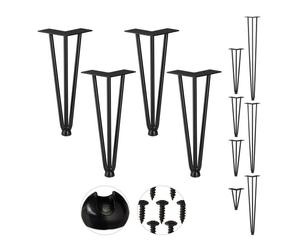Relaxdays Set da 4 gambe da tavolo con 3 aste