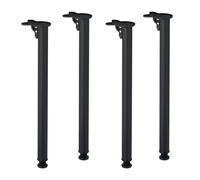 Relaxdays Gambe da Tavolo in Ferro, Set 4 Piedi Pieghevoli per Mobili, HxD 71 x 5 cm, Struttura Base per Tavolini, Nero