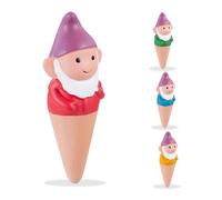 Relaxdays Sfere da Irrigazione a Goccia, Set da 4, Design a Gnomo, 100 ml ciascuno, Irrigatore per Piante, Colorato, Ceramica