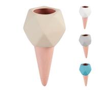 Relaxdays Sfere da Irrigazione a Goccia, Set da 4, Coni per Bottiglie da 1,5 Litri, Irrigatore per Piante, Multicolore, Ceramica