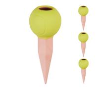 Relaxdays Sfere da Irrigazione a Goccia, Set da 4, Coni per Bottiglie da 1,5 Litri, Pallina da Tennis, Terracotta Giallo, Ceramica