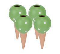 Relaxdays Set da 4 irrigatori a sfera verdi a pois