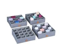 Relaxdays Set da 4 organizer per la biancheria