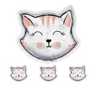 Relaxdays Ghiaccio Gel Termico, Set 4 Pad Terapia Caldo Freddo, Cuscinetto Refrigerante, Gatto HxL 10x11 cm, Trasparente