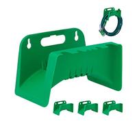 Relaxdays Set da 4 Portatubo da Giardino, da Appendere, in Plastica, per Tubi da 10 Metri 5/8", Forma a Sella, Verde
