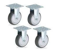 Relaxdays Set da 4 ruote per carrello fisse