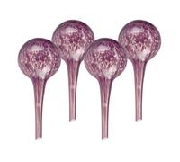 Relaxdays Sfere per Irrigazione, HxD: 15x6 cm, Set da 4 Irrigatori Automatici per Piante e Fiori in Vacanza, Vetro, Nero