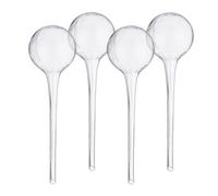 Relaxdays Sfere per Irrigazione, 30x9 cm, Set 4 Irrigatori Automatici per Piante e Fiori in Vacanza, Vetro, Trasparente