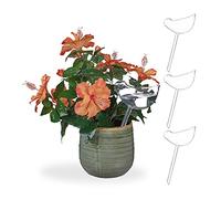 Relaxdays Set da 4 Sfere di Irrigazione a Goccia, Irrigatori a Forma di Volatile, 200 ml per Dispenser, Trasparente