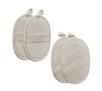 Relaxdays Spugna di Luffa Naturale, Set da 4 Scrubber per Corpo Esfoliante, Loofah Vegetale per Doccia, Donne e Uomini, Poliestere, 18 x 11 x 0.5 cm