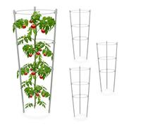 Sostegni per pomodori 3 anelli Grigio Sostegni per piante rampicanti Ferro