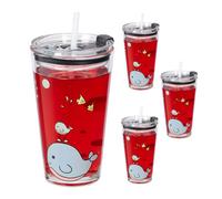 Relaxdays Set da 4 tazze per bambini con balena