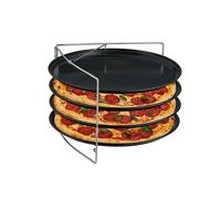 Relaxdays Set da 4 teglie impilabili per pizza