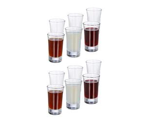 Relaxdays Set da 48 Bicchierini 2 cl Vetro Trasparente Tequila, Vodka, caffè, Resistenti e Lavabili in Lavastoviglie