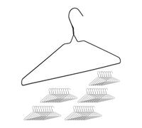 Relaxdays Grucce Appendiabiti, Set 48 Appendini Sottili per Camicie, Barra Appendi Pantaloni, Portacravatte, Ferro, Nero, 21 x 41 x 0,2 cm