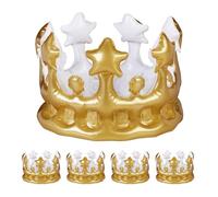 Relaxdays Set da 5 corone gonfiabili dorate