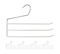 Relaxdays Grucce multiple pantaloni – Set da 5, metallo, 3 aste per gonne, antiscivolo, colori